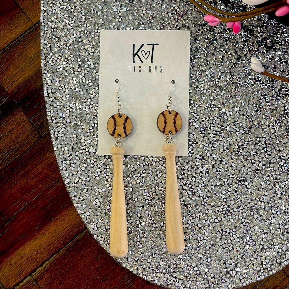 NWT Baseball Earrings